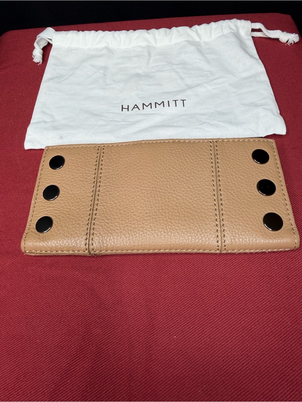 Hammitt Sculpted Taupe Wallet with Black Button Accents - Picture 3 of 7